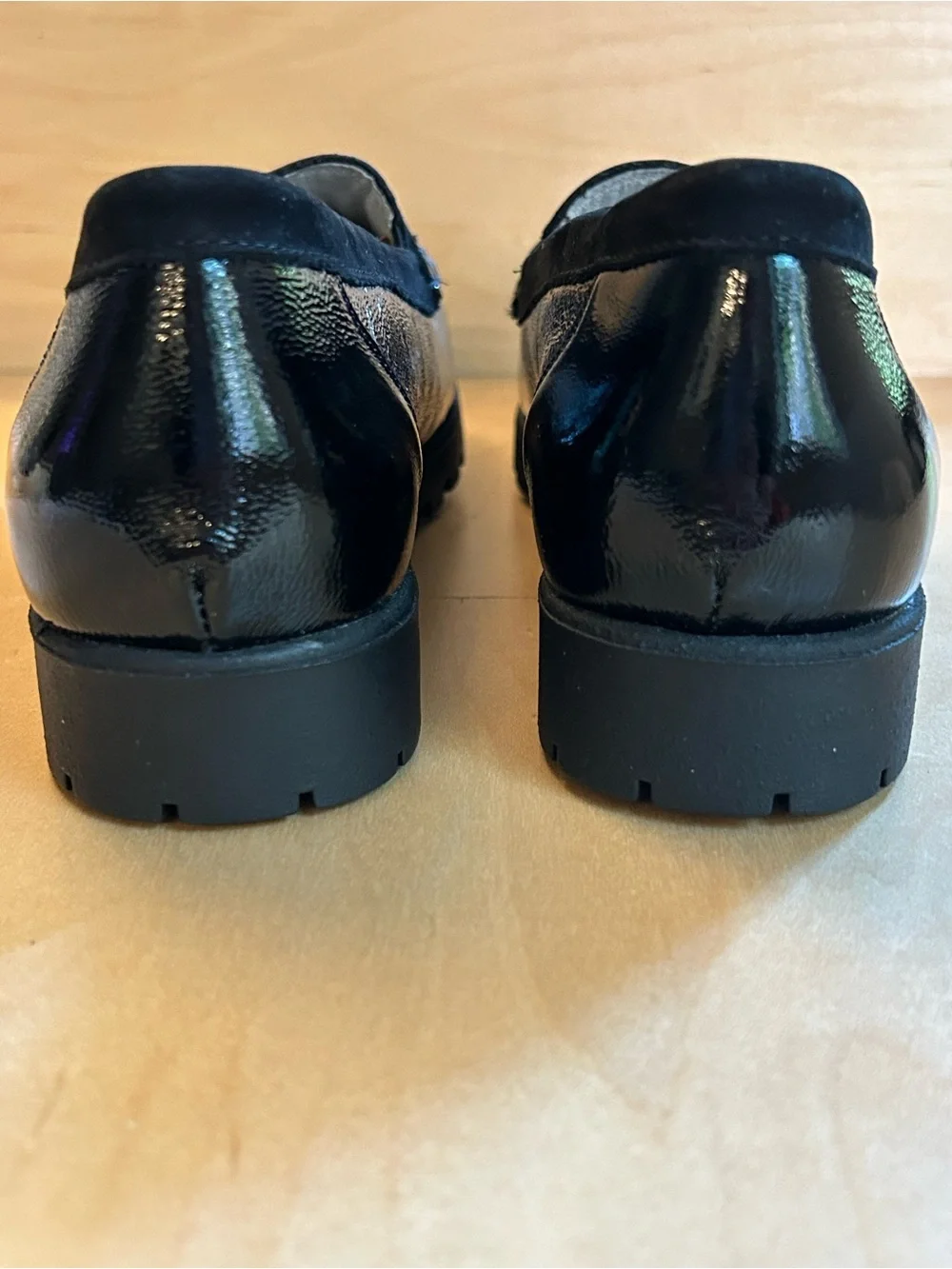 NWOT Waldläufer Helgi Black Patent Leather/Suede Loafer- UK 5 /US 7-7.5 /EU 38